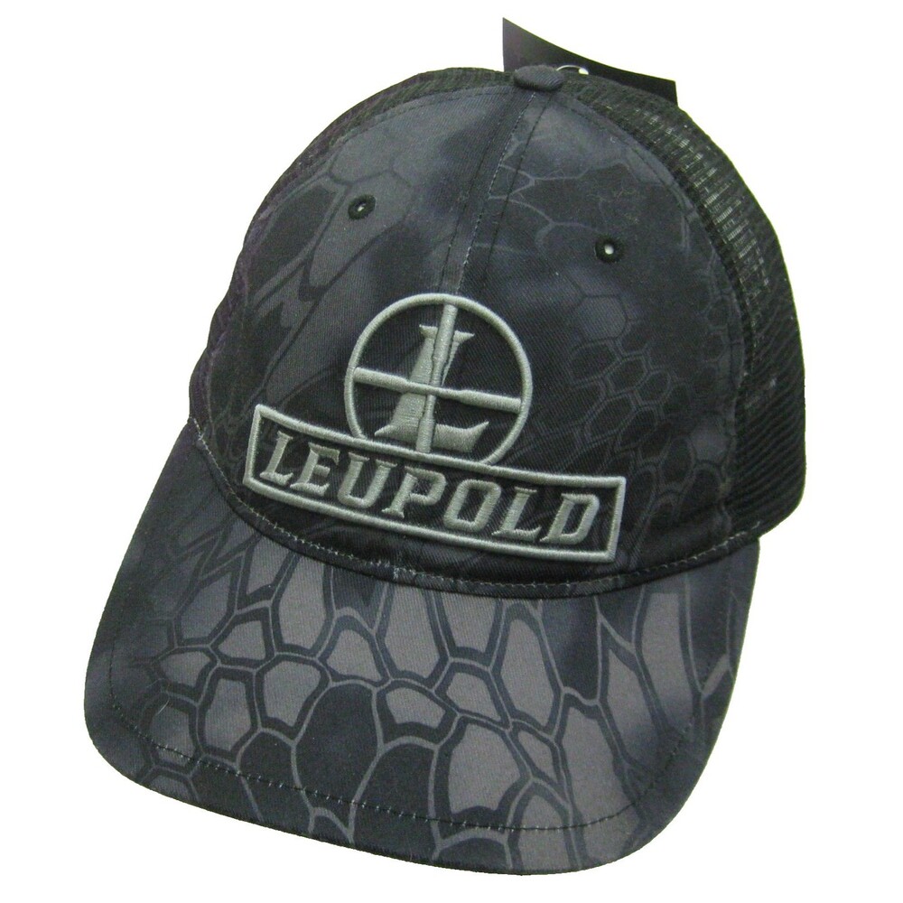 New Leupold Black Trucker Hat Baseball Cap Snapback Gun Sights Scopes Optics NWT